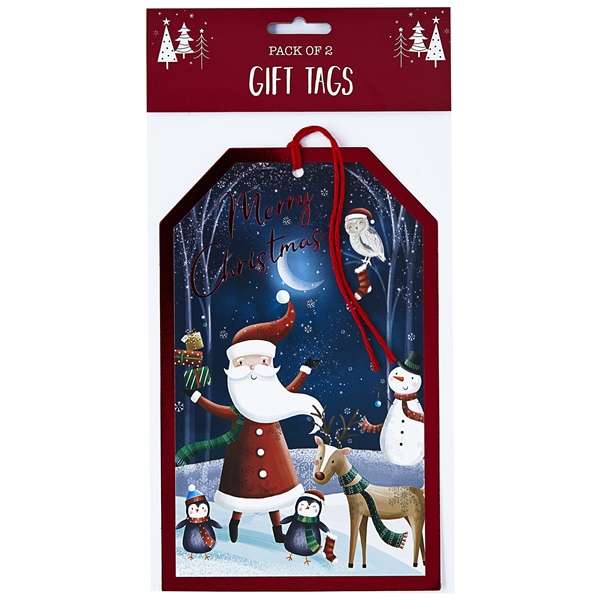 2 Pack Giant Tags Santa and Friends