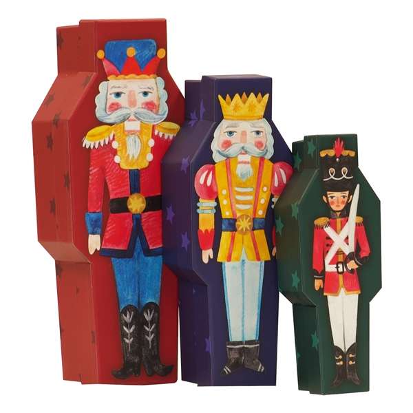 3 Nested Christmas Gift Boxes Nutcracker