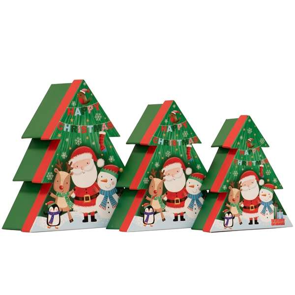 3 Nested Christmas Gift Boxes Cute Tree