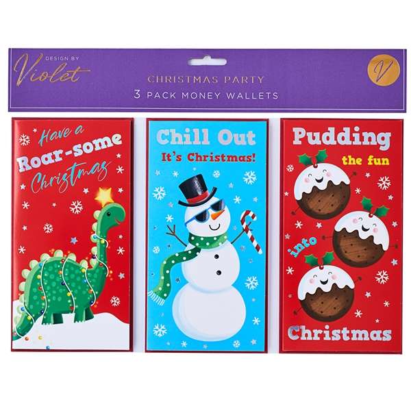 Money Wallets 3pk Christmas Party