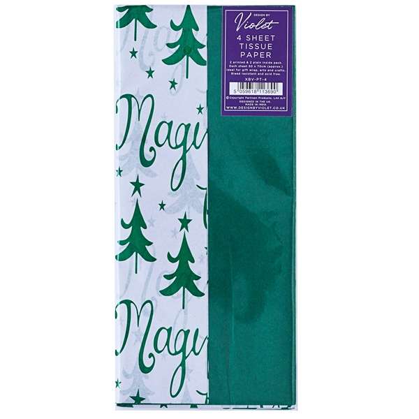 Tissue Sheets 4 Green Tree