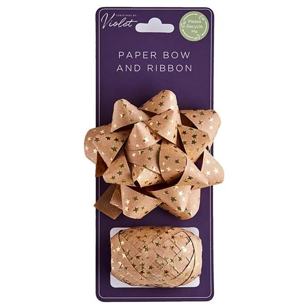 Large Foil Paper Bow & Cop Gold
