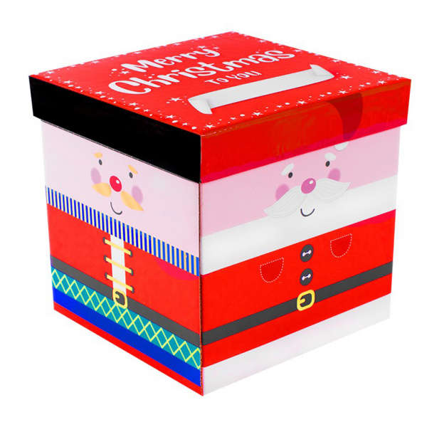 Christmas Gift Box Flat Packed Medium Santa & Friends