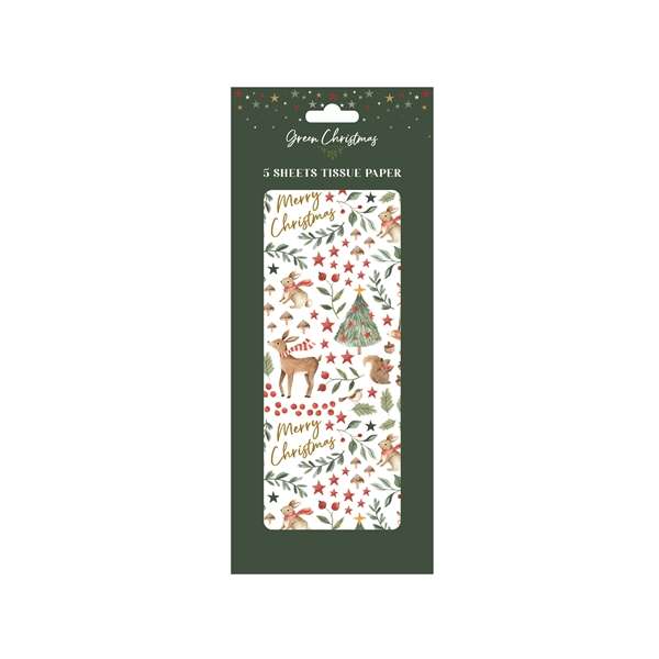 5 Sheet Tissue Paper Deer & Tree