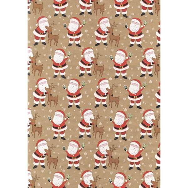 Christmas Counter Rolls 50m Kraft Santa