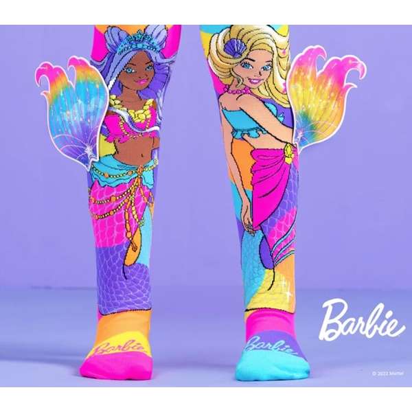 MADMIA Barbie Mermaid Knitted Knee-High Socks with 3D Fins, Ages 6-99