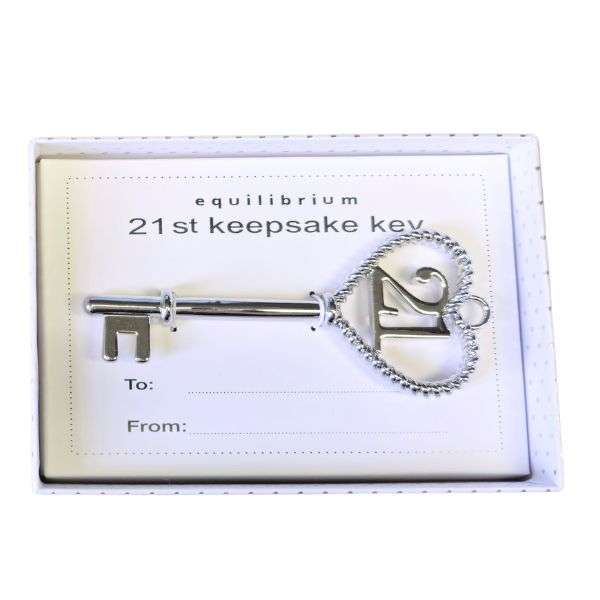 Equilibrium Keepsake Key Large 21st Silver Twist 12cm