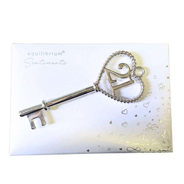 Equilibrium Keepsake Key Large 21st Silver Twist 12cm