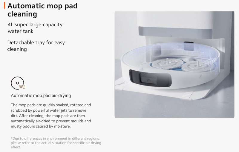 Xiaomi Robot Vacuum X20+ - White, 5200mAh Battery, 4L Water Tank, 2.5L Dust Bag, LDS Navigation