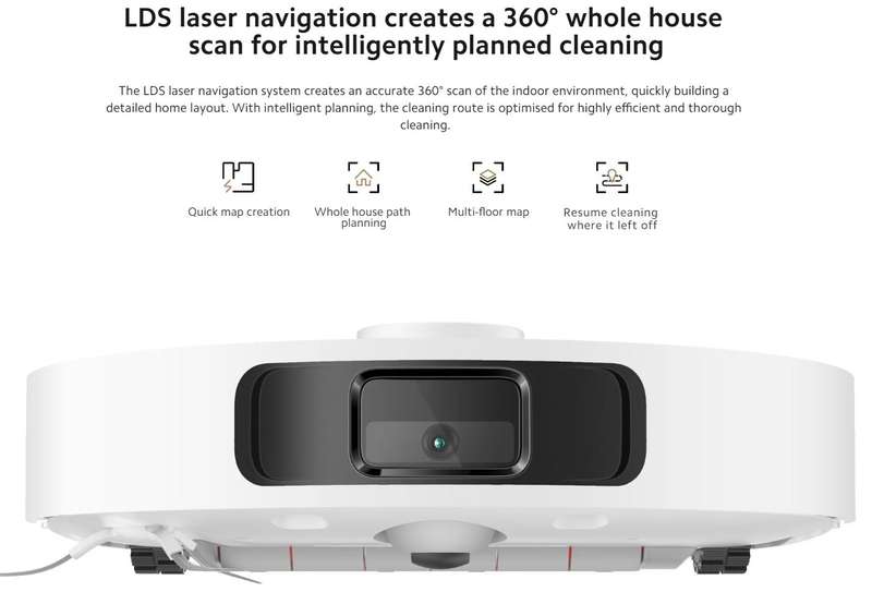 Xiaomi Robot Vacuum X20+ - White, 5200mAh Battery, 4L Water Tank, 2.5L Dust Bag, LDS Navigation