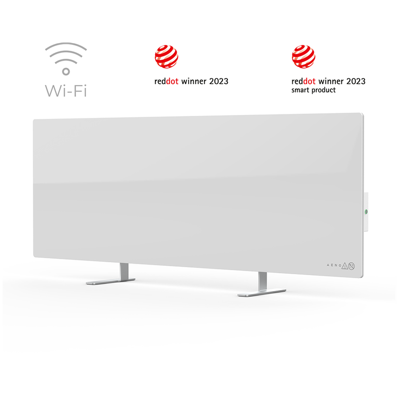 AENO Premium Eco Smart Heater, 700W, Tempered glass, Infrared+convection heating type
