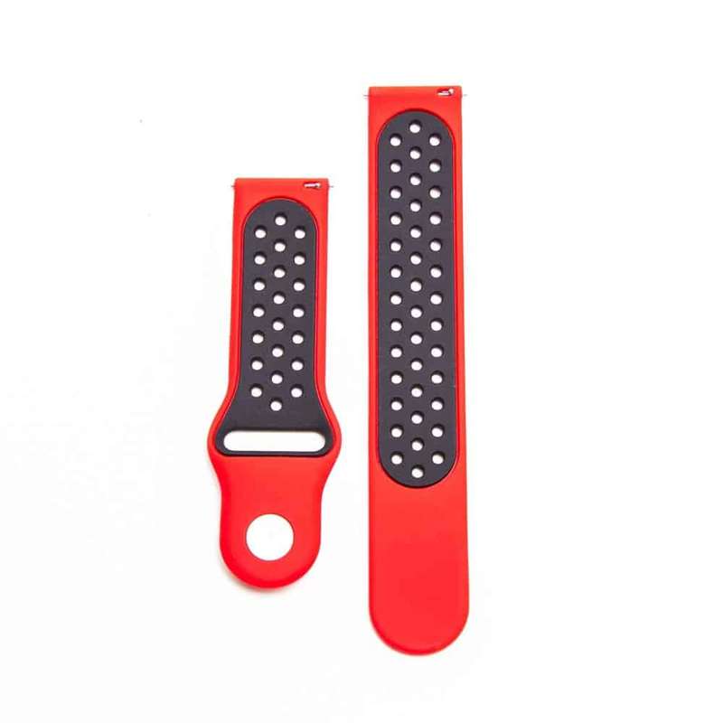 20mm Silicone Strap for Samsung Gear Sport SM-R600-Black & Red