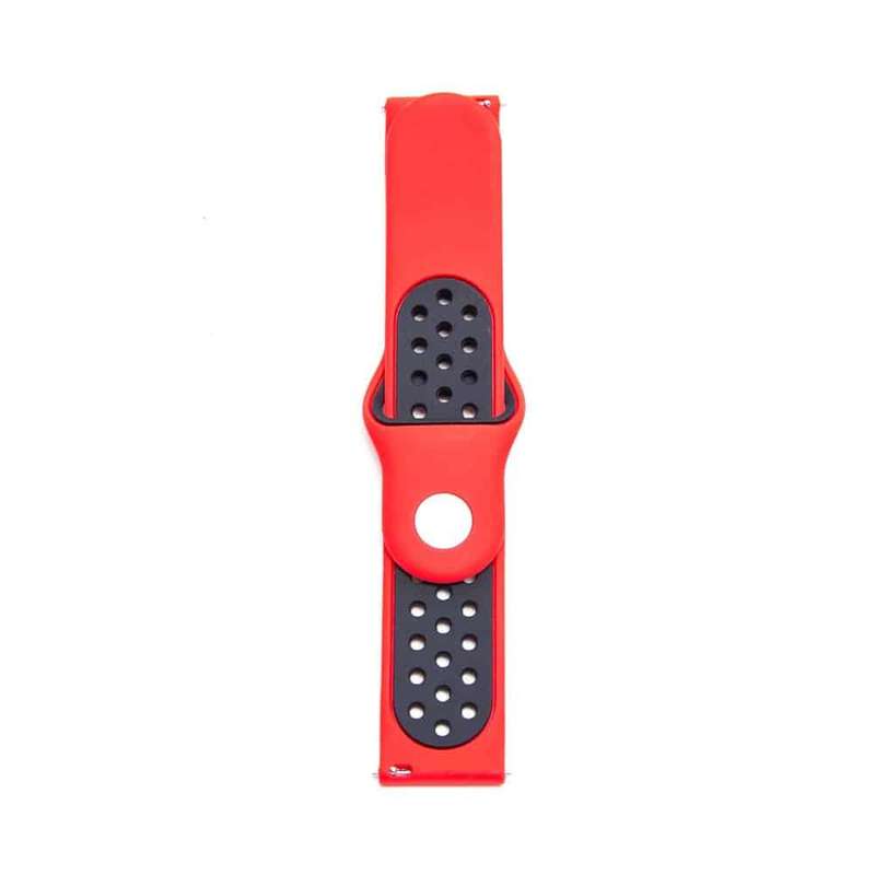 20mm Silicone Strap for Samsung Gear Sport SM-R600-Black & Red
