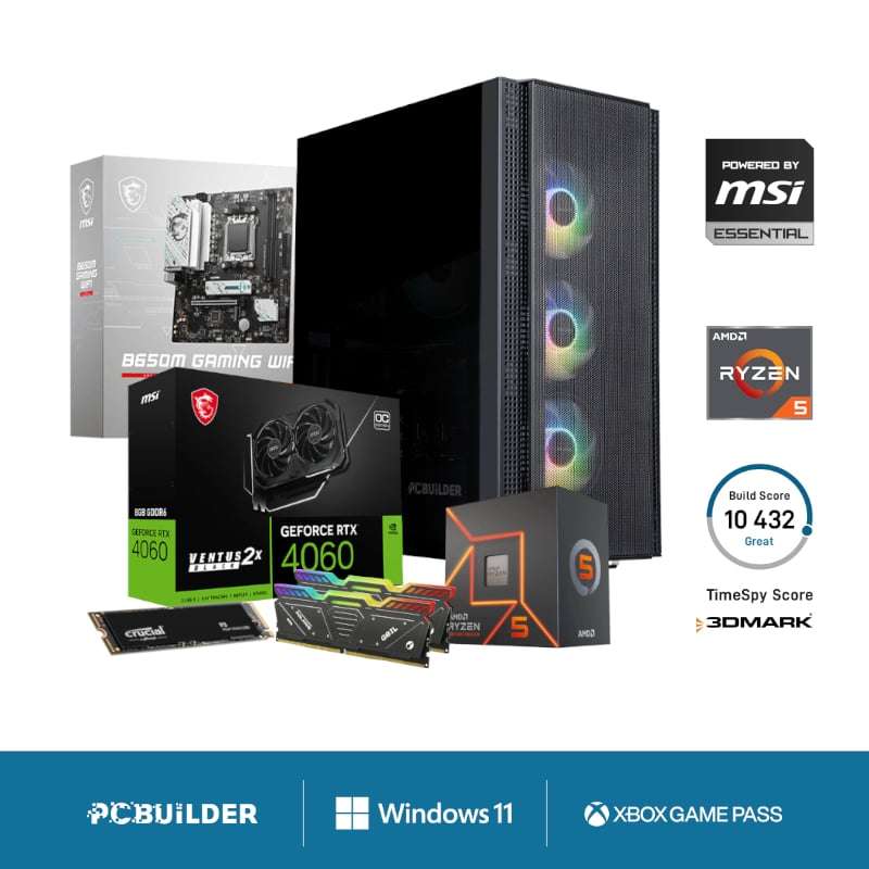 PCBuilder AMD Ryzen 5 7600 SPECIALIST Windows 11 Gaming PC