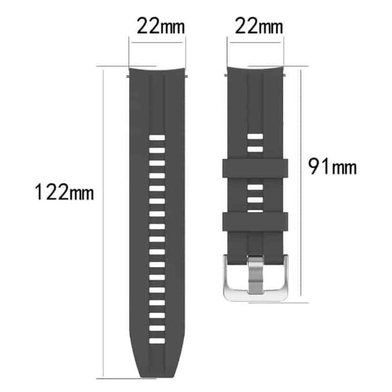 Silicone Band for Huawei watch 2 classic (22mm width) Black