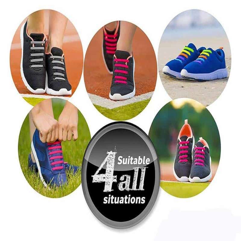 elastic lazy no-tie silicone speed laces - Rainbow (Adults)
