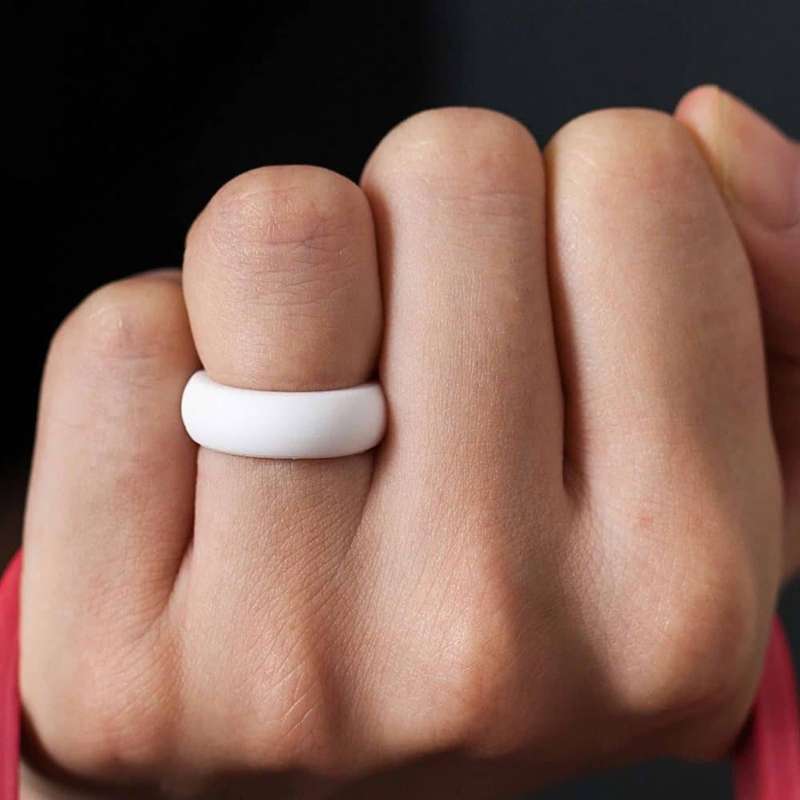 Women's Wedding Exercise Silicone Ring - 5mm - White - Q