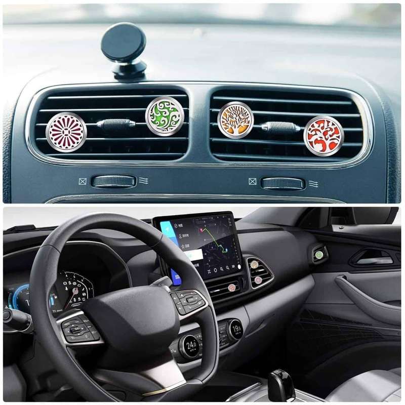 Stainless Steel Aromatherapy Refill Essential Oil Car Diffuser x2 Combo
