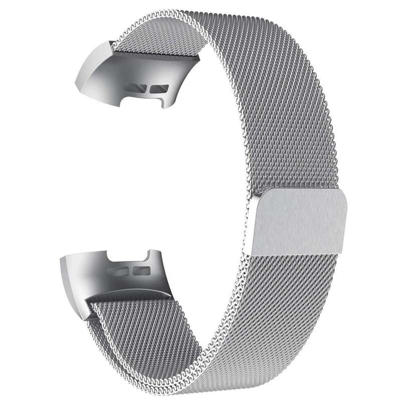 Stainless Steel Milanese Loop Strap Fitbit Charge 3/4, Sense S/M - Silver