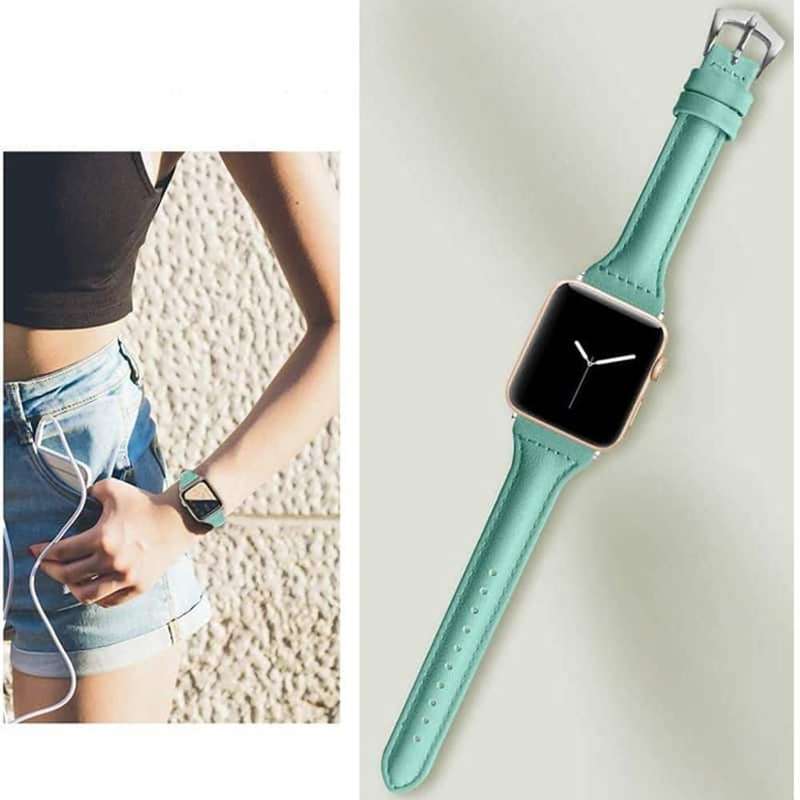 T shape Leather Strap for 38/40/41mm Apple Watch - Grey