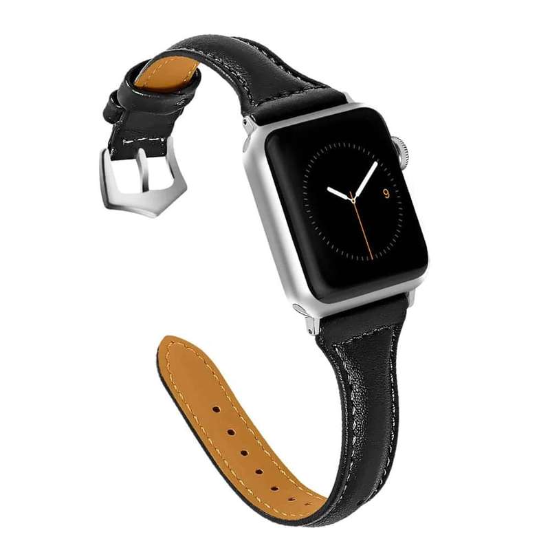 T shape Leather Strap for 38/40/41mm Apple Watch - Grey
