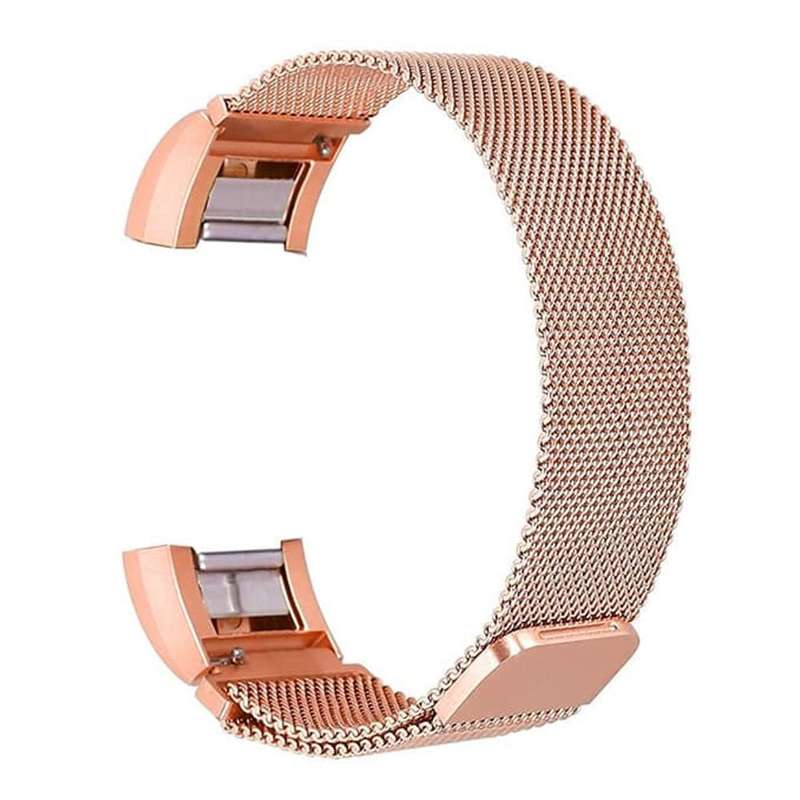 Stainless Steel Milanese Loop Strap for Fitbit Charge 2 S/M - Rose Gold