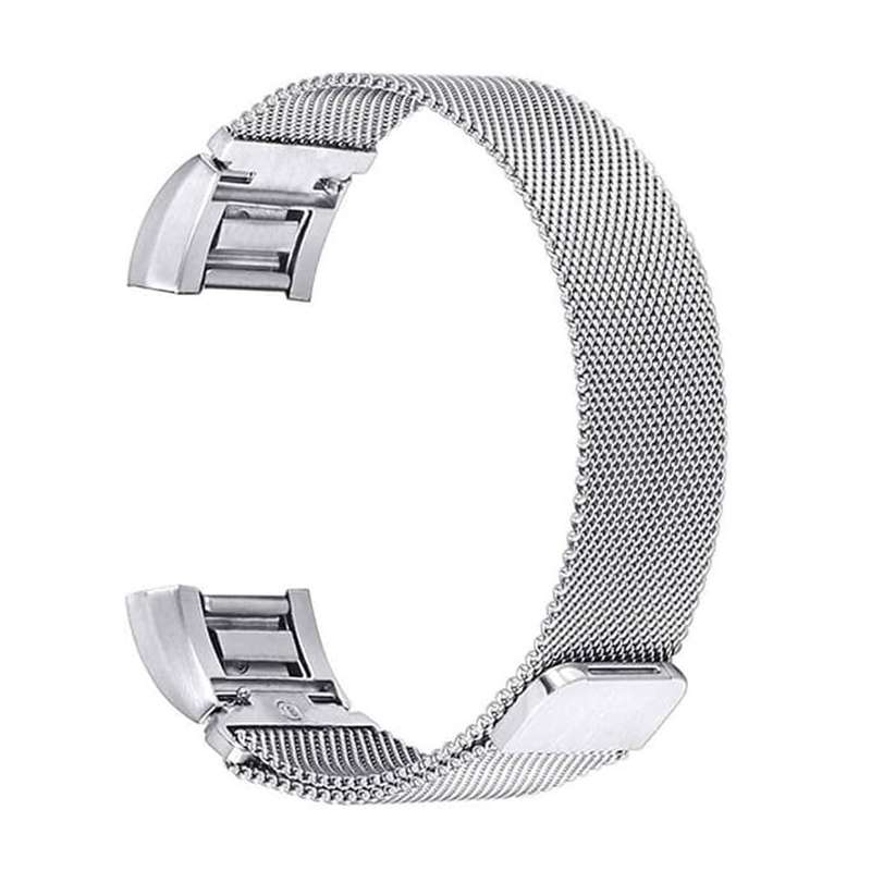 Stainless Steel Milanese Loop Strap for Fitbit Charge 2 S/M - Silver