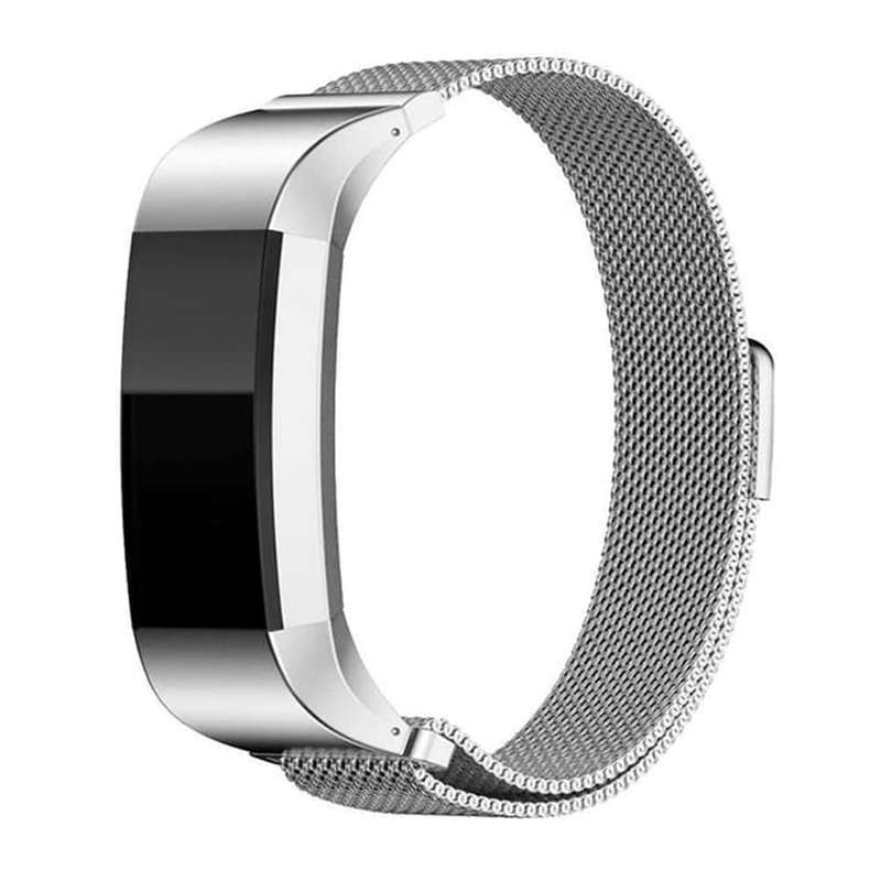 Stainless Steel Milanese Loop Strap for Fitbit Charge 2 M/L -Silver