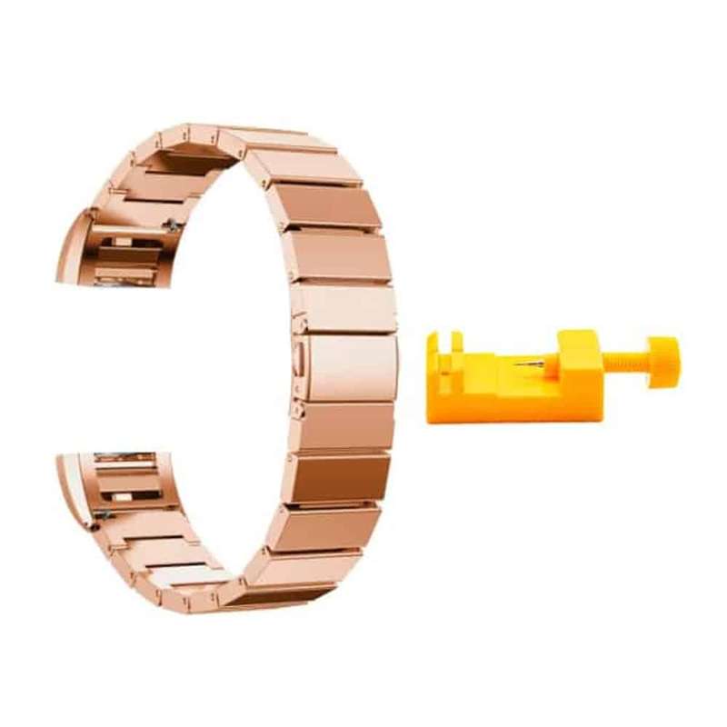 Stainless Steel Strap for Fitbit Charge 2-RoseGold + Link removal took