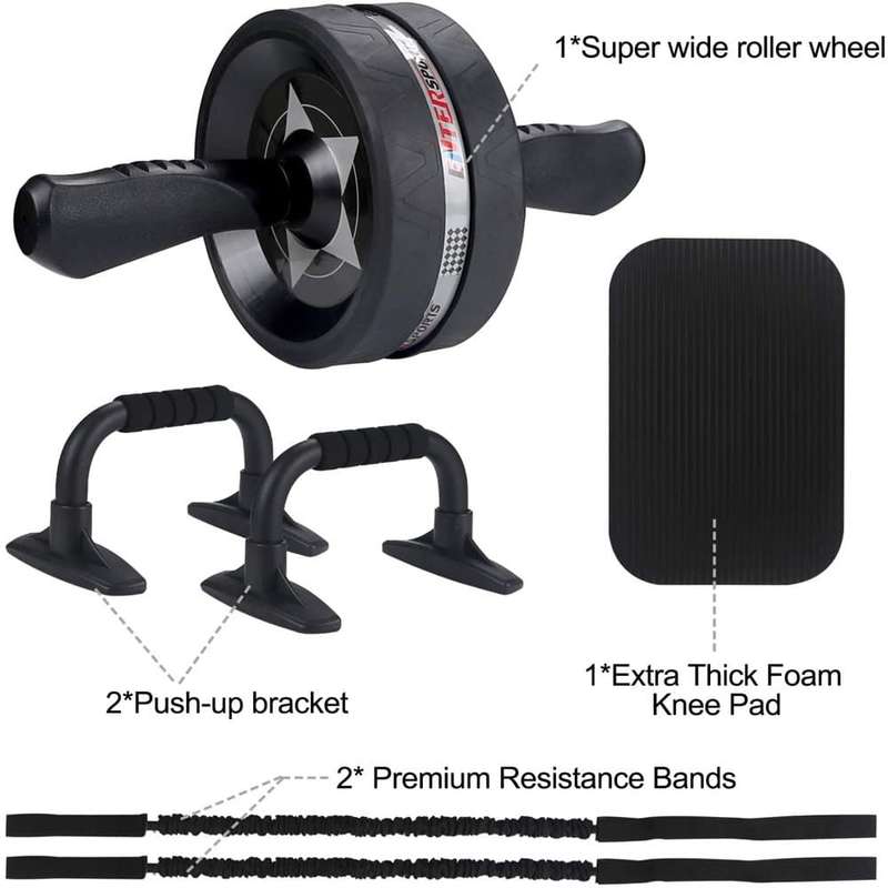 Home Fitness 6-in-1 Abdominal Roller Exercise Kit