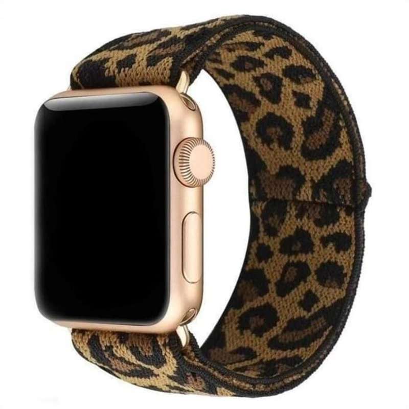 Stretchy Elastic Nylon Strap for 38/40/41mm Apple Watch- Leopard