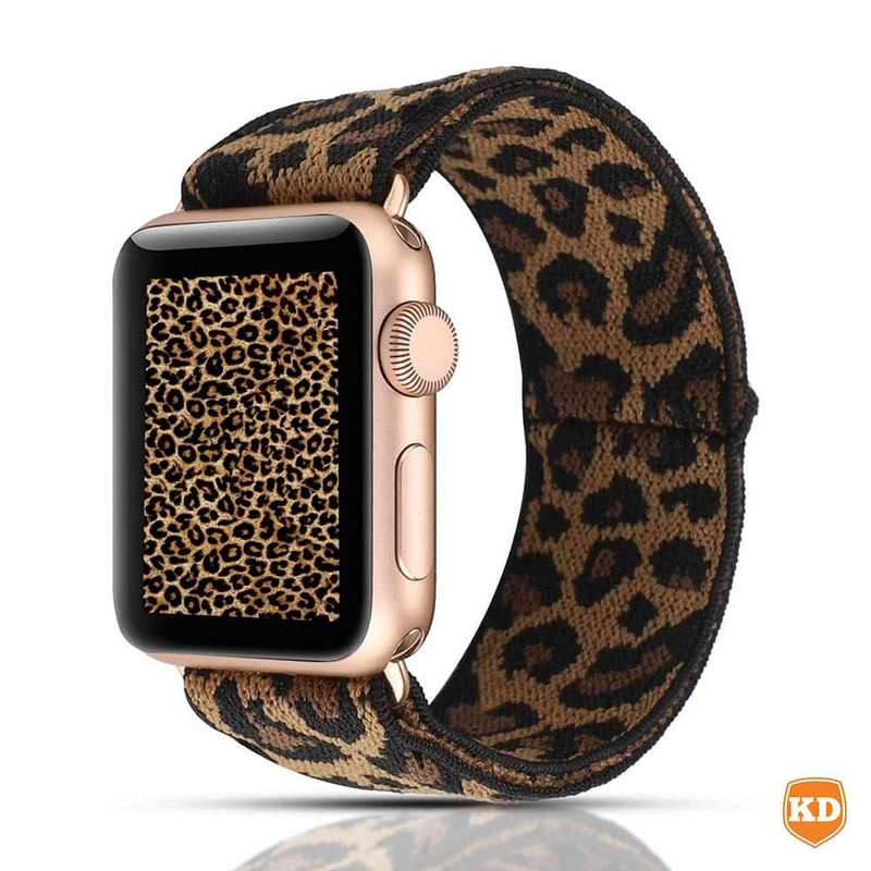 Stretchy Elastic Nylon Strap for 38/40/41mm Apple Watch- Leopard