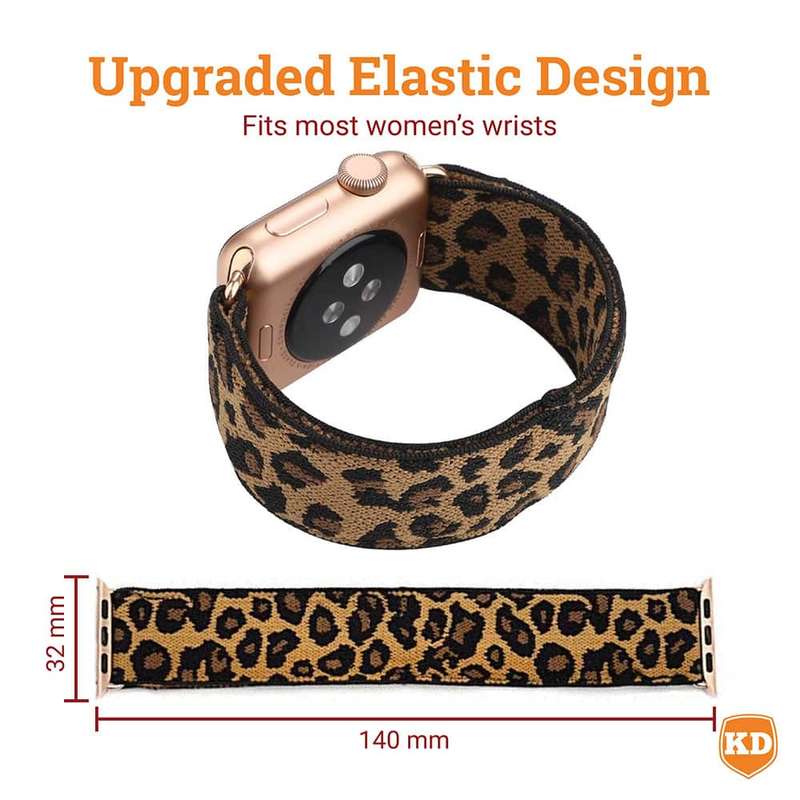 Stretchy Elastic Nylon Strap for 38/40/41mm Apple Watch- Leopard
