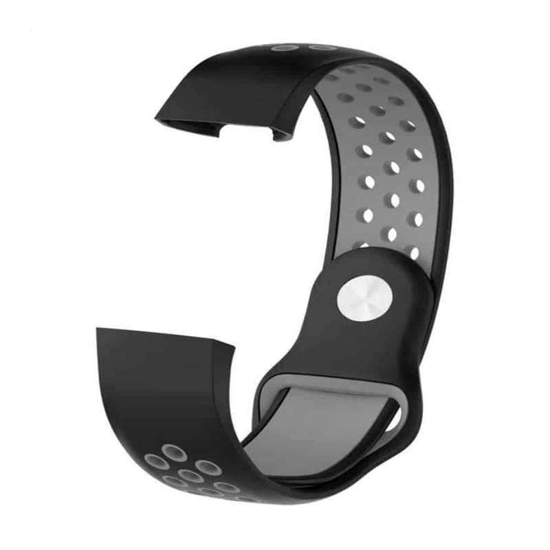 Silicone Band for Fitbit Charge 3(M/L) - Black+Grey