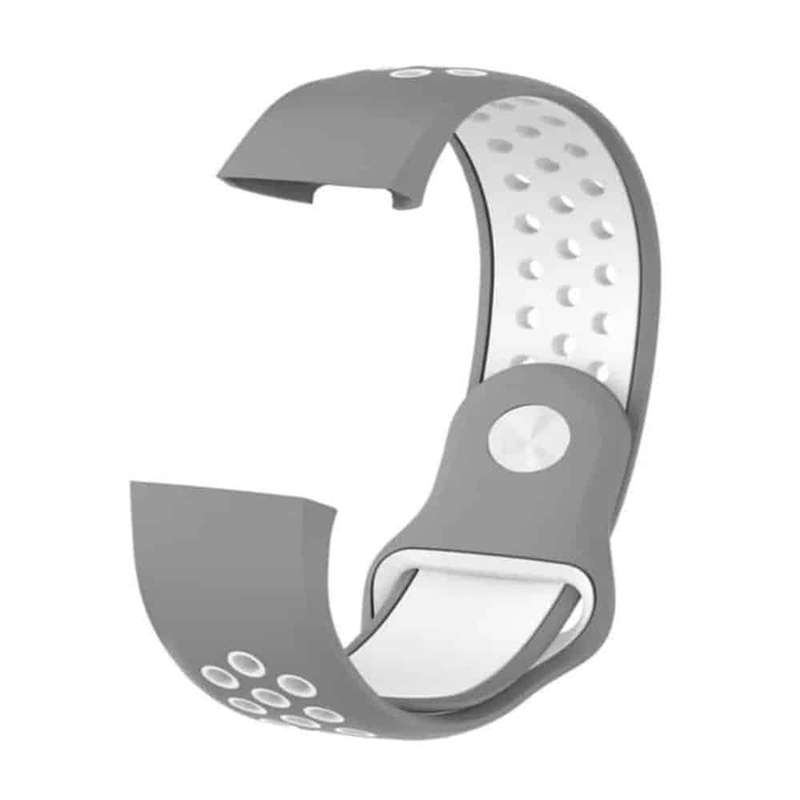 Silicone Band for Fitbit Charge 3(M/L) - Black+Grey