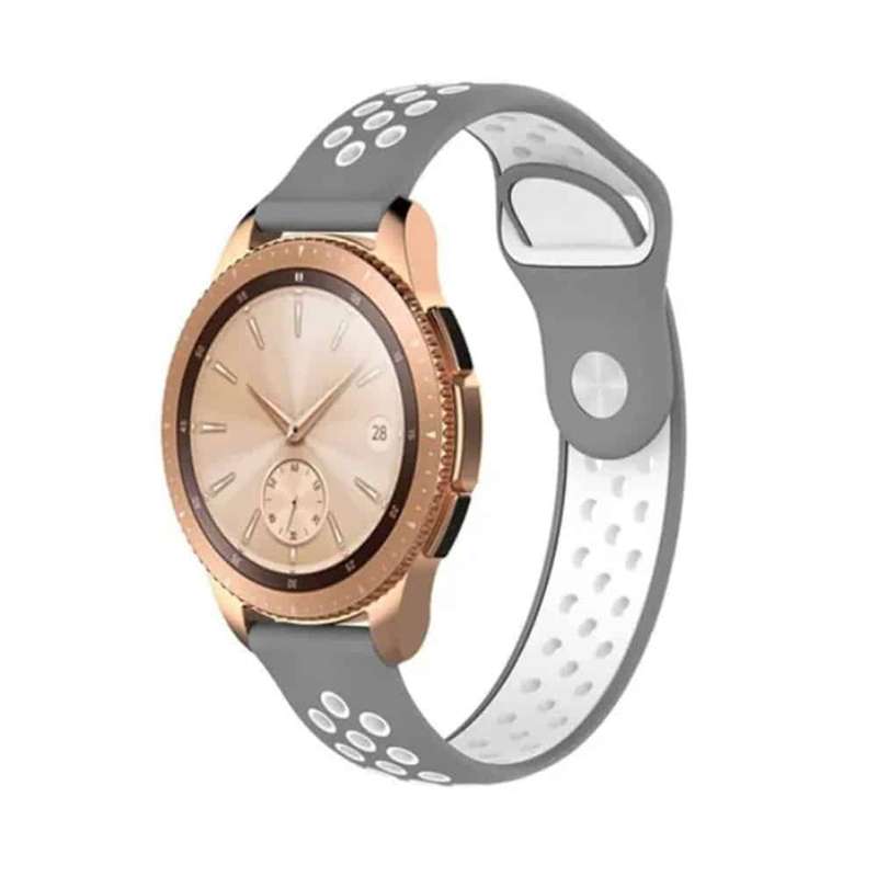 Silicone Strap for Huawei Honor S1/Fit (18mm) - Pink+Frost Blue
