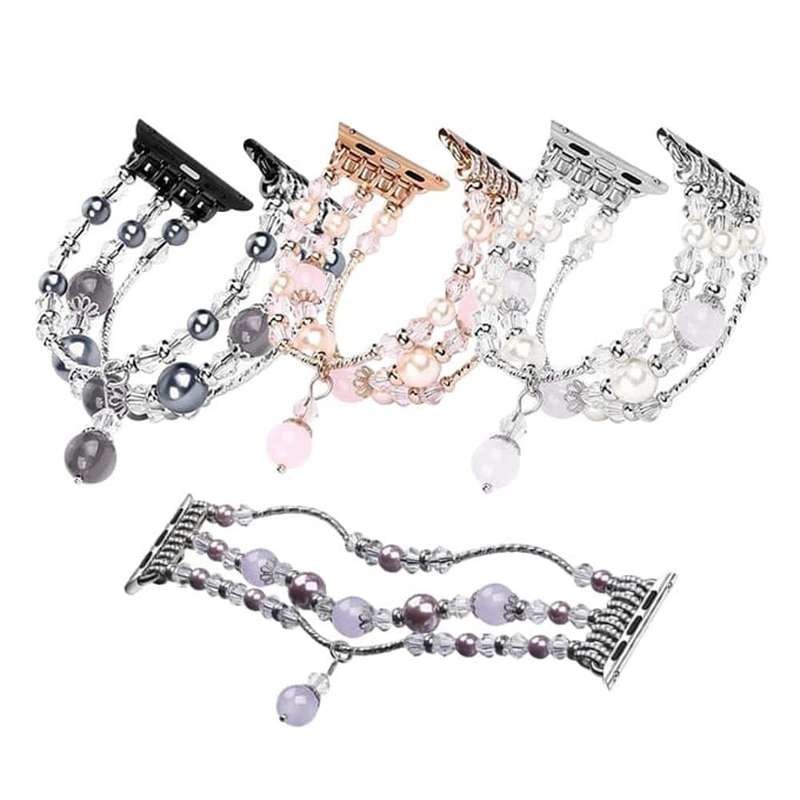Pearl Beaded Bracelet for 42/44/45/49mm Apple Watch - Grey