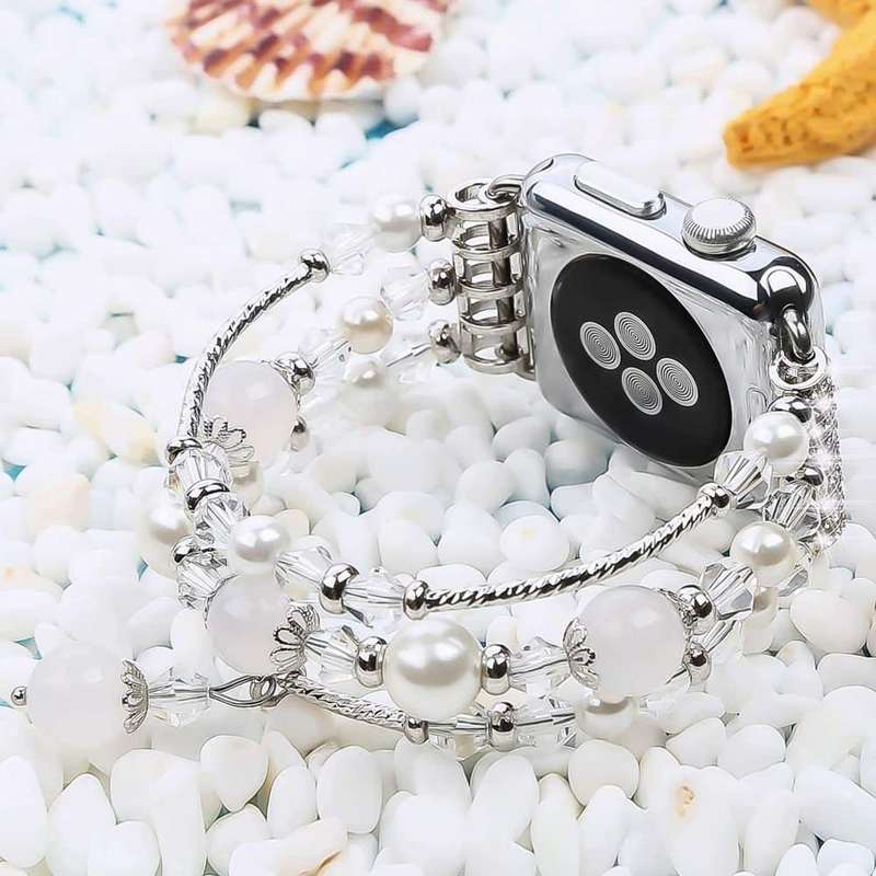Pearl Beaded Bracelet for 42/44/45/49mm Apple Watch - Grey