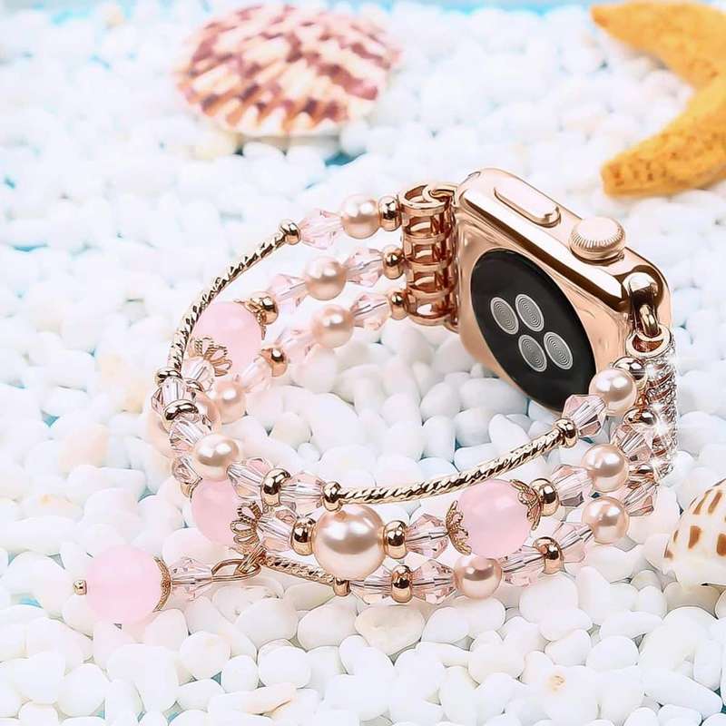 Pearl Beaded Bracelet for 42/44/45/49mm Apple Watch - Grey