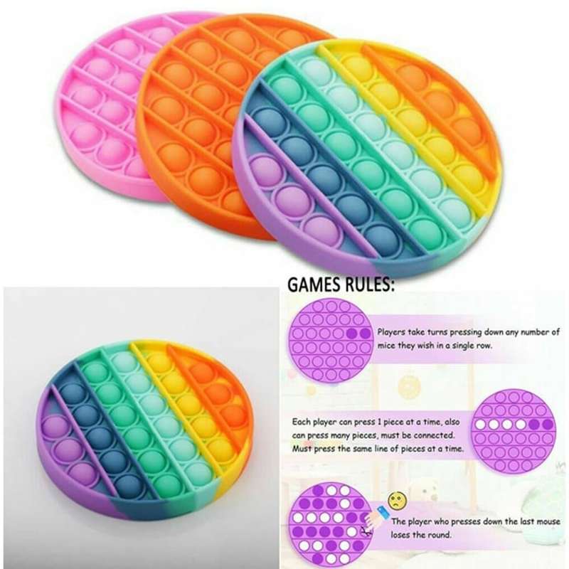 Sensory Stress-Relief Fidget Silicone Bubble Pop Toy/Game - Blue