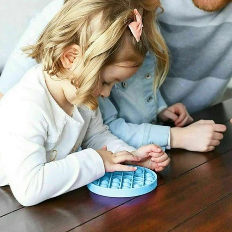 Sensory Stress-Relief Fidget Silicone Bubble Pop Toy/Game - Blue
