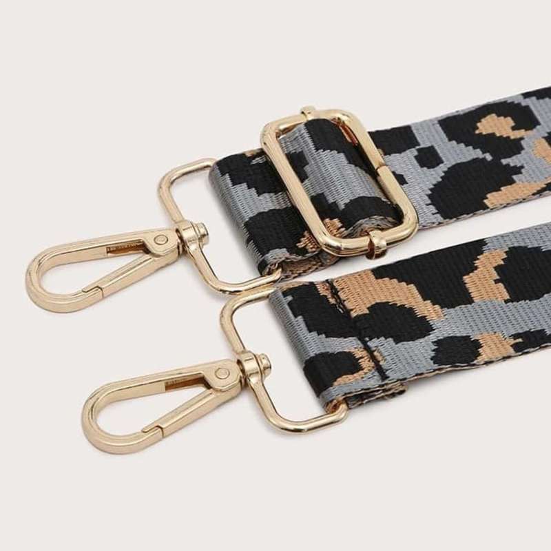 Handbag /Purse/Shoulder/Crossbody Canvas Replacement Strap- Grey Leopard