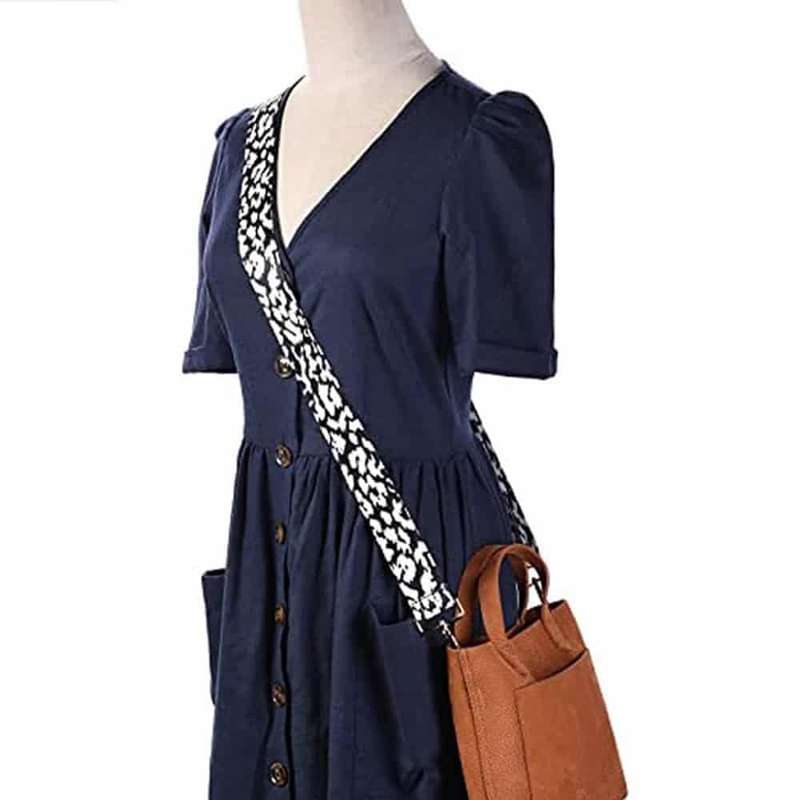 Handbag /Purse/Shoulder/Crossbody Canvas Replacement Strap- Grey Leopard