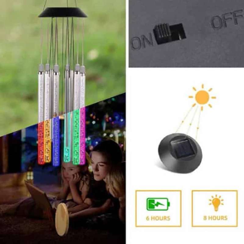 Garden Verandah Outdoor Solar Powered LED Wind Chime Light