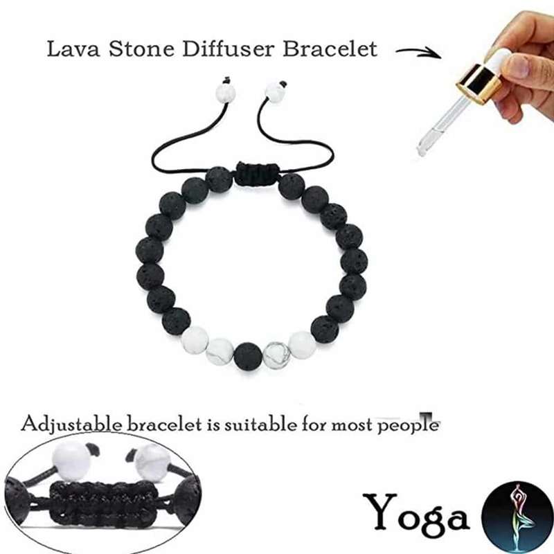 Essential Oil Diffuser Elephant Charm Lava Stone Beaded Bracelet