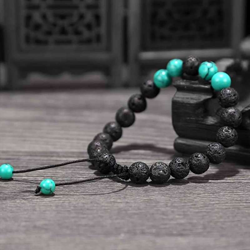 Essential Oil Diffuser Elephant Charm Lava Stone Beaded Bracelet