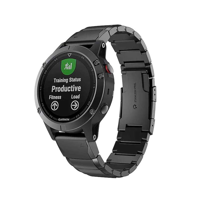 22mm Stainless Steel Strap w/ Tool for Garmin Fenix 5- Black
