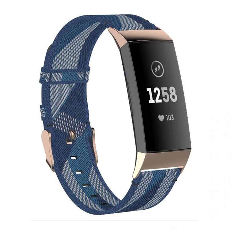 Nylon Band for Fitbit Charge 3/SE/4 - Red stripe