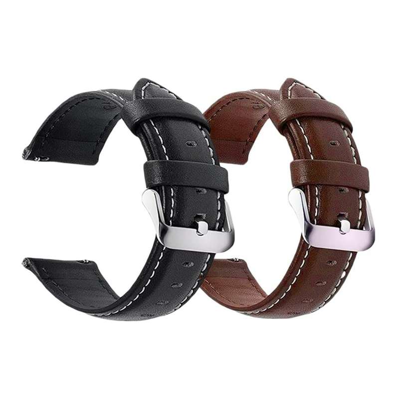 24mm Universal watch replacement genuine leather strap - Brown (S-M-L)