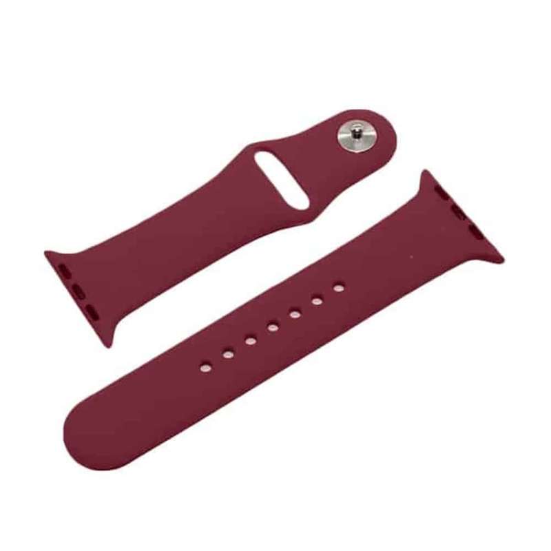 Silicone Strap for 42/44/45/49mm Apple Watch (M/L) - Red Wine